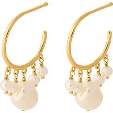 Pernille Corydon Bay Hoops Earrings - Gold/Pearls