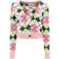 Ganni Graphic Cotton Vneck Kvinde hos Magasin Multicolour