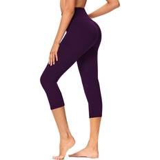 Women's High Waisted Capri Leggings - Vintage Violet