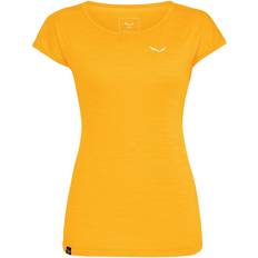 Fitness & Gimnasio - Oro Tops Salewa Puez Melange Dry Manga Corta Amarillo Logo Blanco - Yellow/White