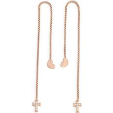Ladies' Earrings Cuore Croce Cristalli - Rose Gold