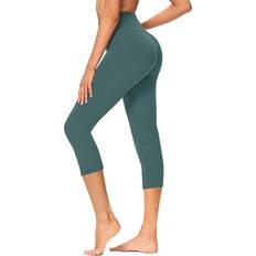 Green - Running Tights Gayhay Women's High Waisted Capri Leggings - Dark Green