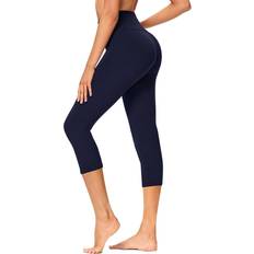 Women's High Waisted Capri Leggings - Navy Blue