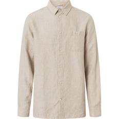 Knowledge Cotton Apparel Linen fit LS shirt light feather gray 1090003