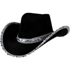 Cowboyhat Sort med palietter