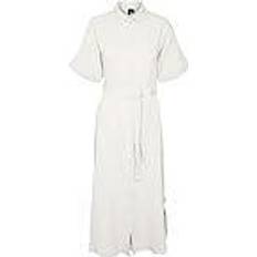 Vero Moda Vmnatali Nia 2/4 Calf Shirt Dress - Snow White