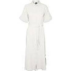 Vero Moda Vmnatali Nia 2/4 Calf Shirt Dress W Skjortklänningar Snow White