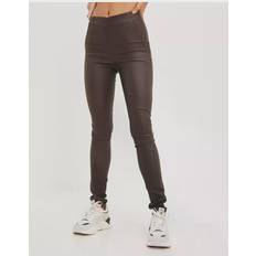 Braun - Damen Leggings Object MW Coated Leggings NOOS