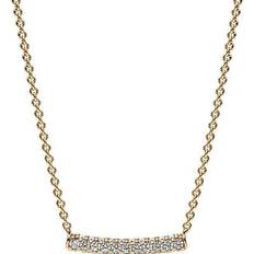 Gold Plated Necklaces Pandora Timeless Single Row Bar Collier Necklace - Gold/Transparent