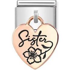 Nomination sister charm Nomination Classic Rose Gold Sister Flower Heart Pendant Charm