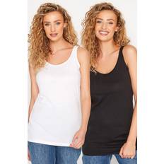 LTS pack tall black & white vest tops