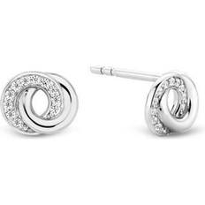 Ti Sento Women's Silver Cubic Zirconia Circle Stud Earrings