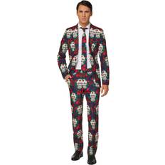 OppoSuits Day of the Dead Mens Suitmeister Costume Black/White/Red