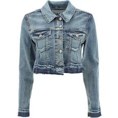 Dam Jackor Ganni Tint Edge Denim Cropped Jacket Blue