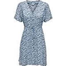 Only Printed Mini Dress Blue, Blue, Xl, Women