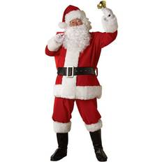 BuySeasons Regal Santa Adult Plush Costume Red/White