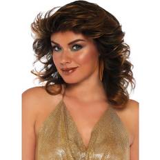 Brown Long Wigs Leg Avenue 70er Jahre Perücke Farrah