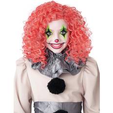 Circus & Clowns Short Wigs Fancy Dress California Costumes Curly Bright Red Glow in the Dark Clown Wig Red/White