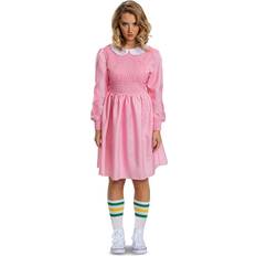 Disguise Eleven Women's Stranger Things Adult Deluxe Pink Dress Green/Pink/White