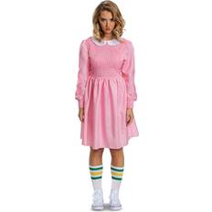Fancy Dresses Disguise Eleven Women's Stranger Things Adult Deluxe Pink Dress