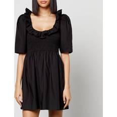 Ganni Black Shirred Minidress DK