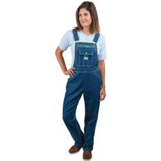 Women's Denim Bib Overalls Stonewashed Indigo Blue