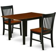 Dining Sets East West Furniture NDNO3-BCH-W 3 Dining Set