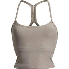 Yoga Tank Tops Beyond Yoga Spacedye Slim Racerback Cropped Tank Top - Birch Heather