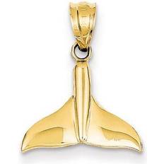 Charms & Pendants Finest Gold Whale Tail Pendant in 14k Yellow