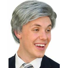 Gray Short Wigs Tv show host costume wig adult old man gray hair silver grandpa politician comic