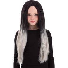 Black Long Wigs Kid's Grey and Black Wig Black/Gray