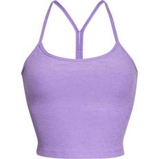 Moisture Wicking Tank Tops Beyond Yoga Spacedye Slim Racerback Cropped Tank Top - Bright Amethyst Heather