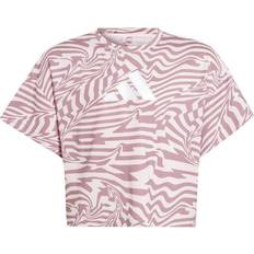 Trasparente Top Adidas Aeroready Kids Print T-Shirt - Clear Pink/Wonder Orchid/White