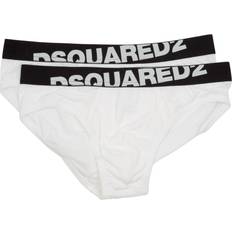 DSquared2 Herren Unterwäsche DSquared2 2-Pack Angled Logo Low-Rise Briefs, White