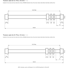 E-Thru axle skewer mm x 1.5 T1710, cykelrulleaksel 29 x x