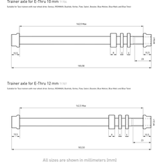 Tacx Cykeltilbehør Tacx E-Thru axle skewer mm x 1.5 T1710, cykelrulleaksel 29 x x