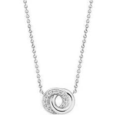 Ti Sento Women's silver cubic zirconia circle necklace