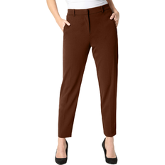 Roman Short Straight Leg Stretch Trouser - Chocolate