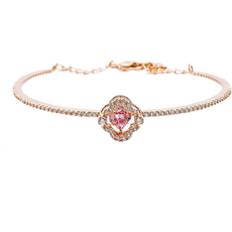 Swarovski Pink Bracelets Swarovski rose gold sparkling dance pink clover bangle bracelet 5516476