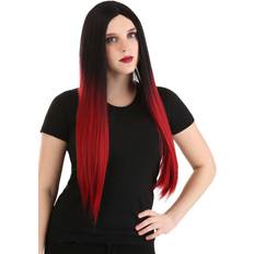 Rot Langhaarperücken Black & Red Ombre Wig Black/Red