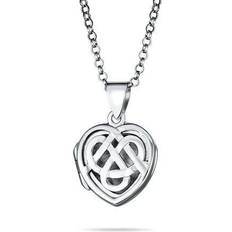 Jewelry Bling Jewelry Irish celtic knot heart locket diffuser necklace hold photo silver