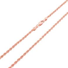 Pink Necklaces Nuragold 10k Rose Gold Diamond Cut Rope Chain Necklace