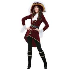 Costumes Captain Hook Women's Costume Black/Red/Brown