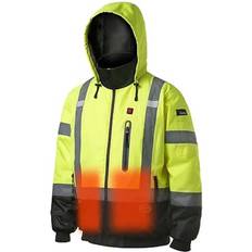 Work Jackets Pioneer Hi-Vis, Waterproof, Nano Tech Heated Safety Bomber Jacket, Yellow