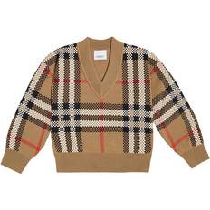 18-24M Sweatshirts Children's Clothing Burberry Kid's Holly Checked Wool-Blend Sweater - Archive Beige