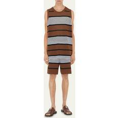 Burberry Herre Shorts Burberry Brown Striped Shorts DARK BIRCH BROWN