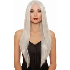 Grey Wigs Dreamgirl Gray/White Mix Wig Long Straight Gray