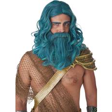 California Adult Ocean King Wig and Beard Set Merman Accessories