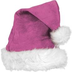 Sombreros Beistle Pink Deluxe Velvet Santa Hat