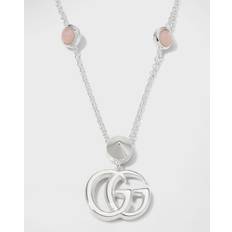 Gucci Necklaces Gucci GG Marmont Sterling Silver & Resin Necklace SILVER